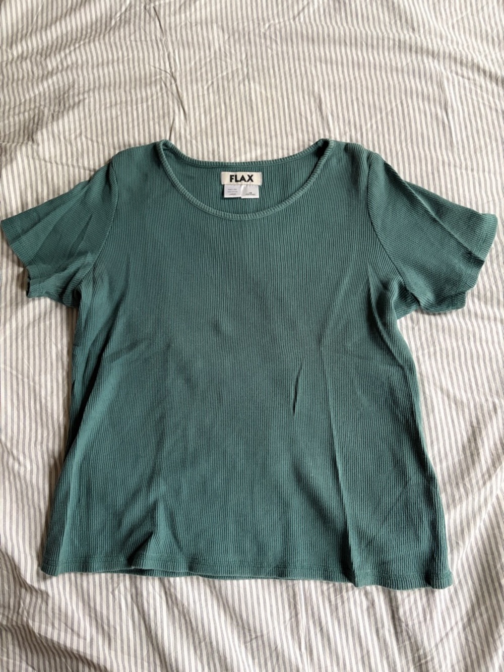 Flax Short Sleeve Ribbed Tee in Teal